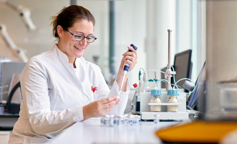 Avery Dennison scientist in a laboratory.