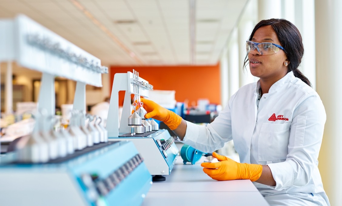 Avery Dennison scientist in a laboratory.